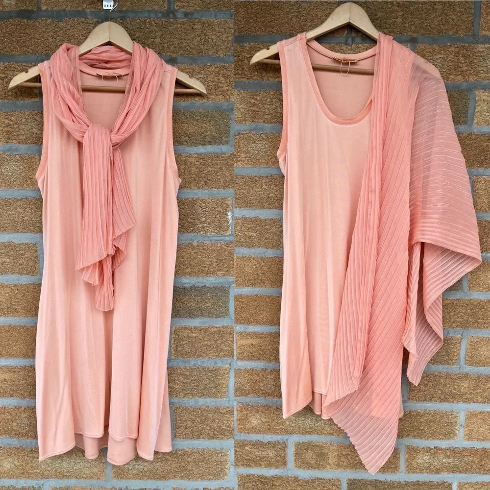 Alice + Olivia Slip  Peach Silk Dress large